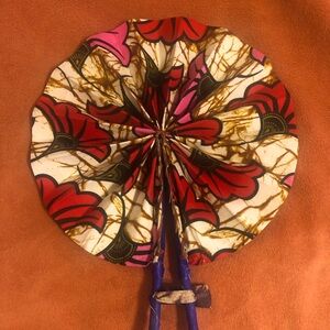 Colorful Handheld Fan with Floral Design